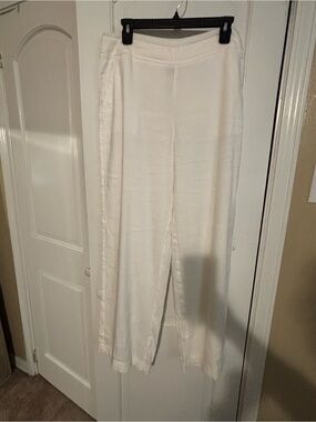 Chico's White Wide-Leg Pull-On Pants